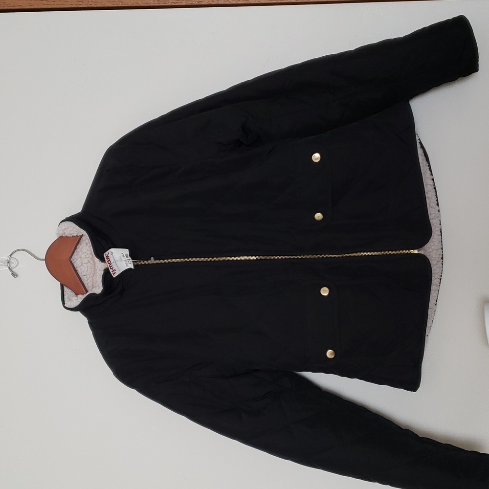 NWT Reversible Black Jacket with Sherpa Lining